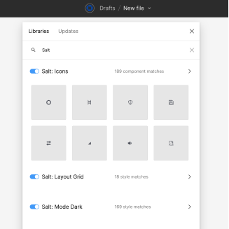 Screenshot of a light mode Button compponent being dragged out of Figma's assets panel